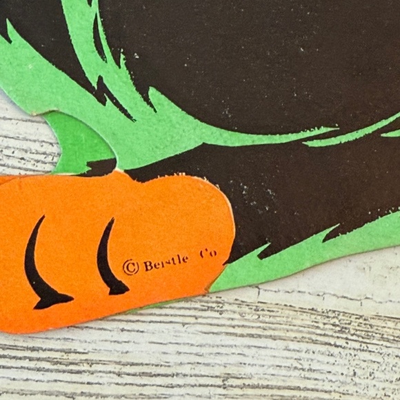 Vintage Beistle Co Die Cut Cardstock Paper Standup Black Cat Halloween Decor - Picture 5 of 10